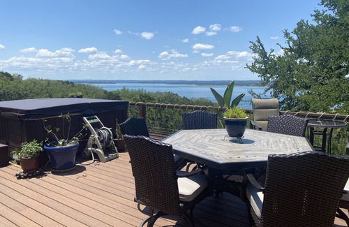 Canyon Lake House | Country home with modern amenities overlooking the lake.