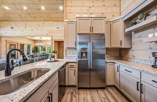 Wears Valley Cabin | Cove View Chalet: Luxe 6BR w/Swim Spa, Theater, Firepit, Games!