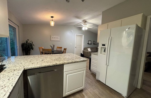 Snellville House | Cozy 3 bedroom 2 bath home with wooded deck view, fenced yard, allows pets!