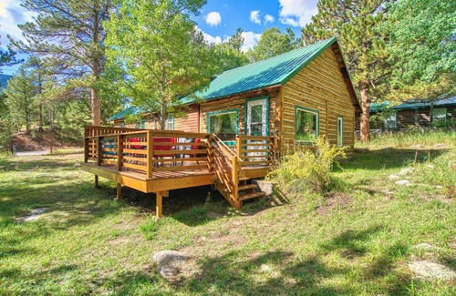Allenspark Cabin | Cozy basecamp for mountain town adventure, outside deck, near Estes Park & RMNP