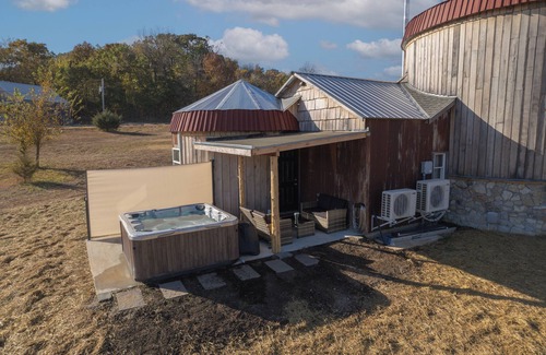 Pineville Cabin | Cozy cabin in charming Pineville with hot tub, 180" movie screen, WiFi, AC