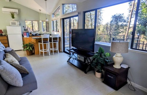 Colfax Cabin | Cozy cabin in enchanting Colfax with AC, WiFi, Jacuzzi, private back deck