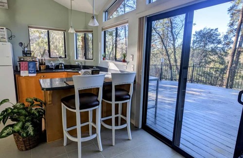 Colfax Cabin | Cozy cabin in enchanting Colfax with AC, WiFi, Jacuzzi, private back deck