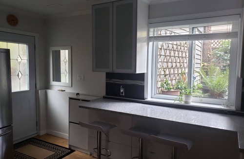 Kitsilano Apartment | Cozy garden suite for six in beautiful Kits Point, half a block from Kits Beach.