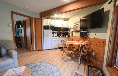 Mancelona Condo | Cozy, KING BED, 1 bath, sleeps 4, FULL kitchen, washer and dryer, Pool, Wifi