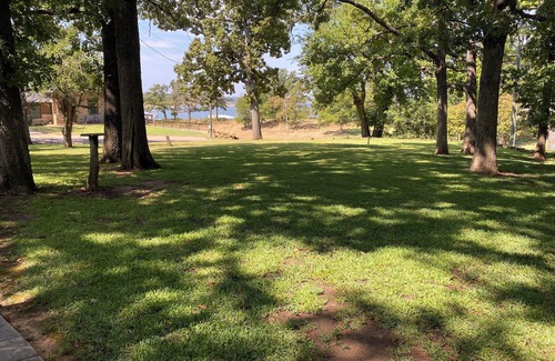 Mead House | Cozy lake retreat in Sand Point! Game room with deck and views of Lake Texoma.
