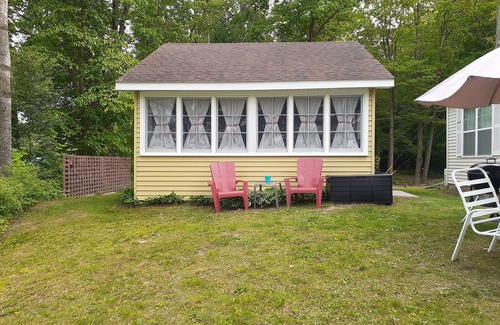 Broomfield Cabin | Cozy lakefront cabin with fireplace, private beach, kayaks. Open year round!