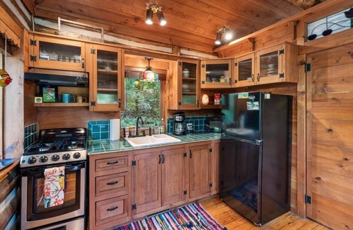 Eureka Springs Cabin | COZY LOG CABIN/LAKE LUCERNE - lake view w/tub, wood stove, 3 mi. to dwtn Eureka