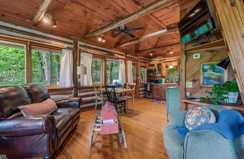 Eureka Springs Cabin | COZY LOG CABIN/LAKE LUCERNE - lake view w/tub, wood stove, 3 mi. to dwtn Eureka