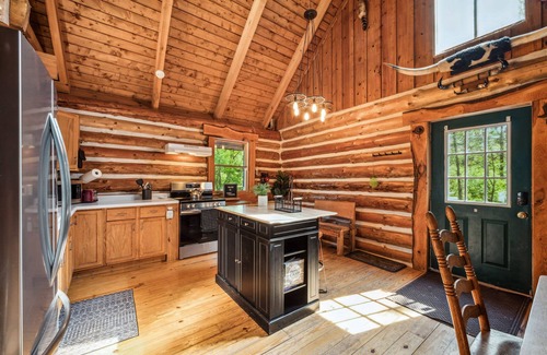 Coloma Cabin | Cozy Log Cabin on 15 acres, with private lake, 1 mile from Lake Michigan
