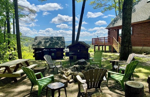 Schroon Lake Cabin | Cozy Log Cabin with Lake Views - Pet Friendly!