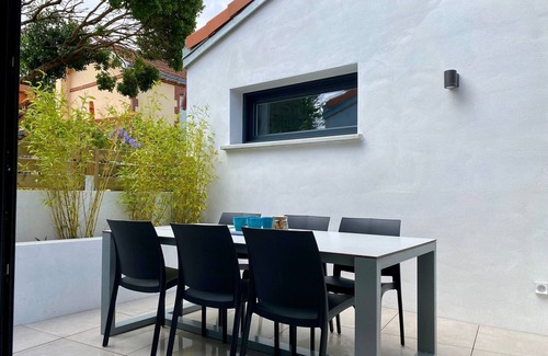 Pornic Cottage | Cozy New Cottage Near Beach with Private Terrace, Hot Tub, and EV Charger