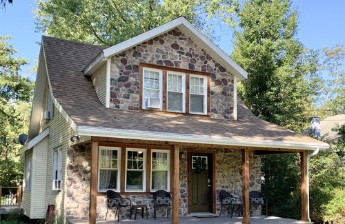 Cresco House | Cozy Poconos Creek Front Home with Private Backyard Swimming Pool