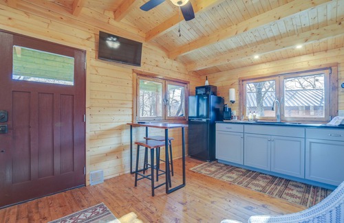 Waynesville Cabin | Cozy Smokies Tiny Home Cabin complete with a deck & mountain views.