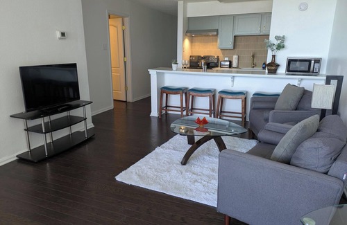 Downtown Denver Condo | Cozy Studio in Denver Central Business and Theater District, fitness room, pool