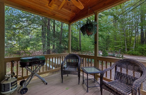 Naples Cabin | Cozy wooded cabin with lake access, firepit & kitchenette