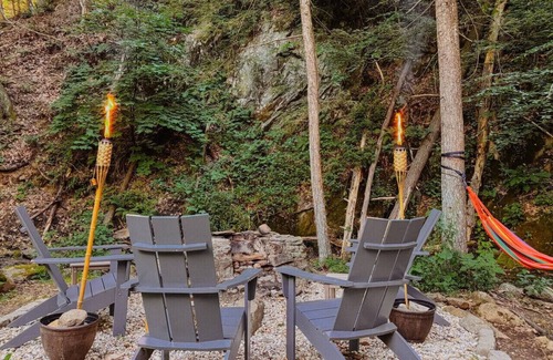 Gaylordsville Cabin | Creek Side Cabin with Wood Fired Hot Tub and Fire Pit