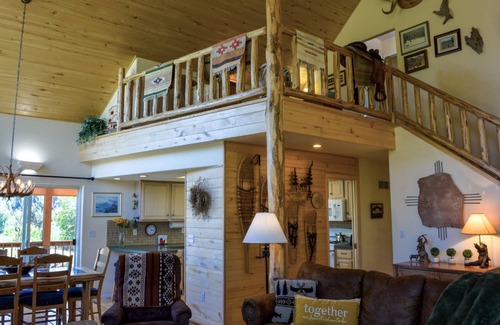Pagosa Springs House | Creekside Cabin: Hot Tub, Downtown, Pet Friendly, Wrap-Around Deck, 2 Living Spaces, Walk to Dining!