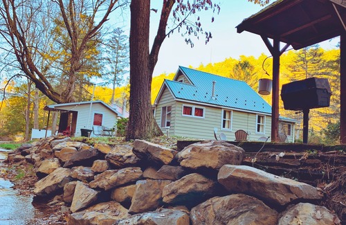 Catawissa Cottage | Creekside Cottage Next to Knoebels Amusement Resort. Large Yard, Fire Pit, Patio