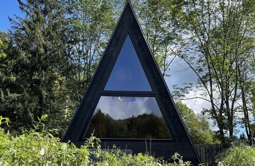 Davenport Cabin | Creekside of the moon modern A-frame camp