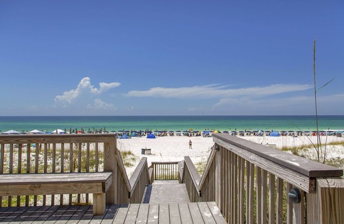 Crystal Beach Condo | Crystal Sands 304B - Top Floor, Gulf Front, Heated Pool, Beach Service Included!
