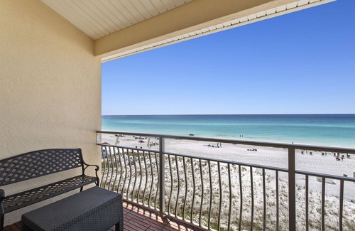 Crystal Beach Condo | Crystal Sands 304B - Top Floor, Gulf Front, Heated Pool, Beach Service Included!