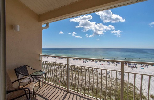 Crystal Beach Condo | Crystal Sands 305B - Gulf Front! Free Beach Service! Community Pool! Book Today!