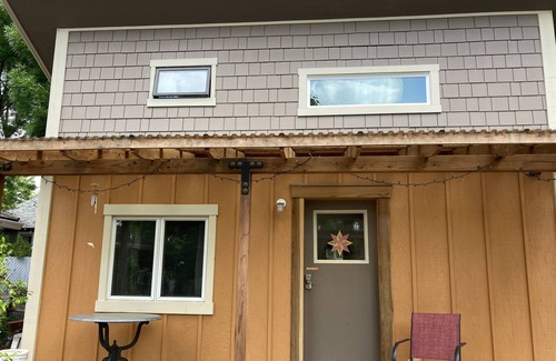 Friendly Ski Chalet | Custom Built Tiny House in an organic backyard garden