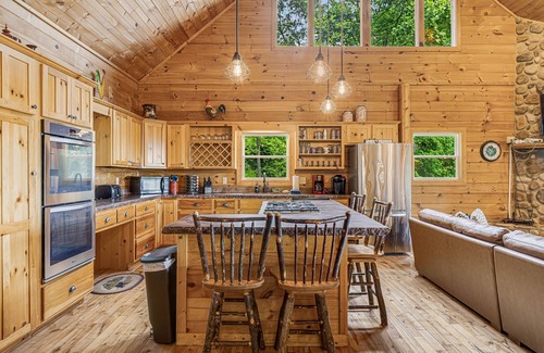 Waynesville Cabin | Daze Off | Luxe Log Cabin w/Hot Tub, Views, Games + Biltmore Pass