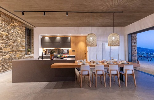 Gavrio Villa | Dazzling Andros Villa | Villa Mimosa | 5 Bedrooms | Saltwater Infinity Pool