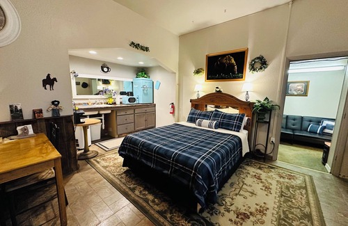 Salmon Hotel | Deluxe Single Queen Suite Futon & Kitchenette