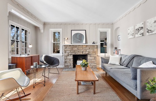 St. Louis Park House | Designer 4B home w/office, fenced-in yard, & gas fireplace