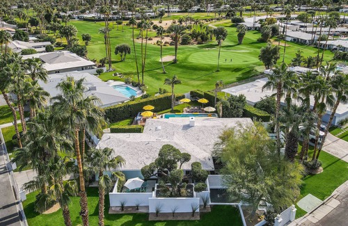 Indian Canyon House | Designer gem with private pool, spa, golf course & mountain views