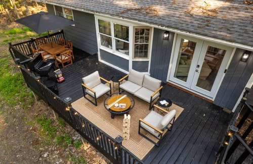 Pocono Summit Apartment | Designer Retreat: Lake Access, Fire Pit, Game Room
