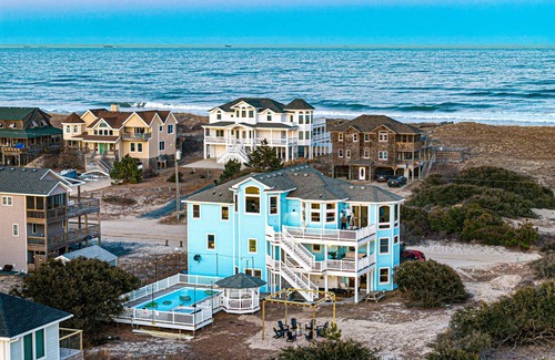 Carova Beach House | Discount Oct/Nov Htd pool/hotub, firepit oceanview, Wild Horses, 6 bed 7 baths
