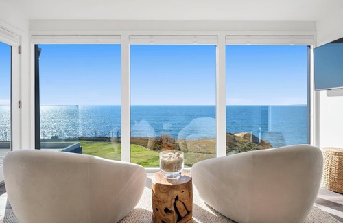 Montara House | Distinguished Oceanfront Point Estate with Iconic Beach + Mountain Vistas