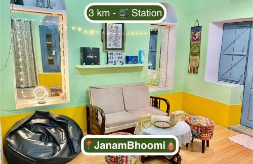 Mathura House | Divine Stay- Facing Krishna Janambhoomi Temple- Spacious 2BHK Private HomeStay- All Facilities From Transport To Food- Sleeps 2-6