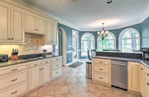 Mount Gilead Villa | Dock & Fire Pit: Mt Gilead Villa on Lake Tillery