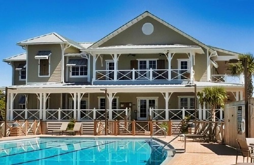 Treasure Beach Village House | Dog-friendly beach house with a pool, tennis, grill, washer/dryer, ocean views