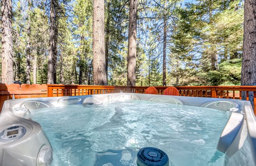 Tahoe Island Cabin | Dog-friendly cabin with private hot tub near Camp Richardson