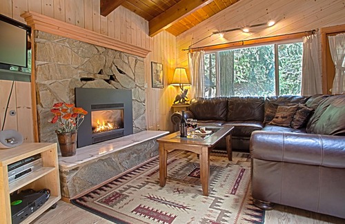 Nisqually Park Cabin | Dog friendly cabin at Mt. Rainier. Featuring WiFi, hot tub, fireplace & BBQ.
