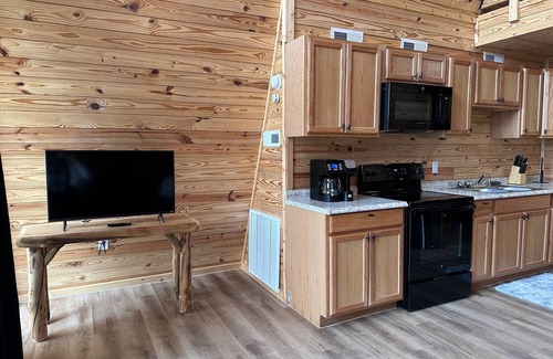 Newport Cabin | Dog-friendly cabin with mountain & water views - balcony, smart TVs, W/D, & AC