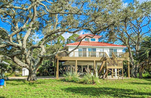 Eastpoint House | Dog-friendly home with lovely water view, roomy deck, fast WiFi, central AC, W/D
