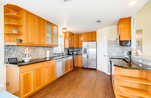 Indian Beach House | Dog-friendly house with private pool, spacious deck, central AC, & washer/dryer