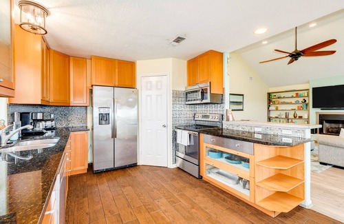 Indian Beach House | Dog-friendly house with private pool, spacious deck, central AC, & washer/dryer