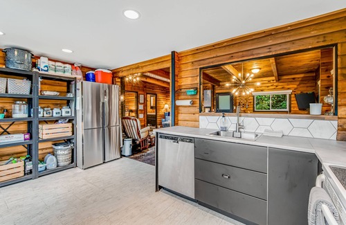 Mason County Cabin | Dog-friendly lakefront cabin with woodstove, amazing view, firepit & dock