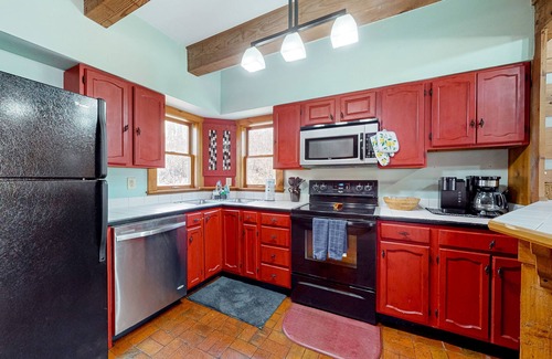 Mountain Springs Cabin | Dog-friendly mountain home with a playroom, enclosed yard, wood stove, & W/D