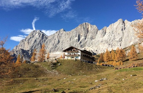 Ramsau am Dachstein Cabin | Double room "Dachstein" with shower, WC partly. Balcony - Berghotel Türlwand