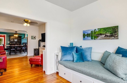 Snohomish House | Downtown home with a firepit, washer/dryer, fireplace, and lovely outdoor space