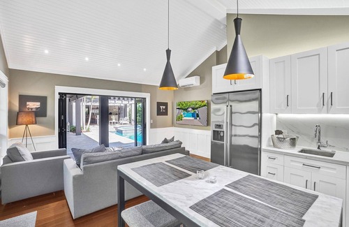 Delray Beach House | Downtown Luxury Home + Guest Home w/Heated Pool & Spa 3 blocks to Atlantic Ave
